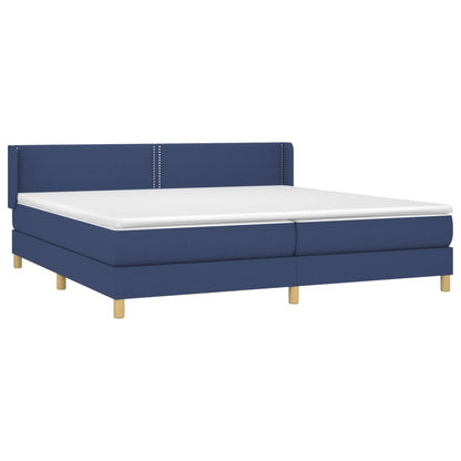 Giroletto a Molle con Materasso Blu 200x200 cm in Tessuto | homemem39