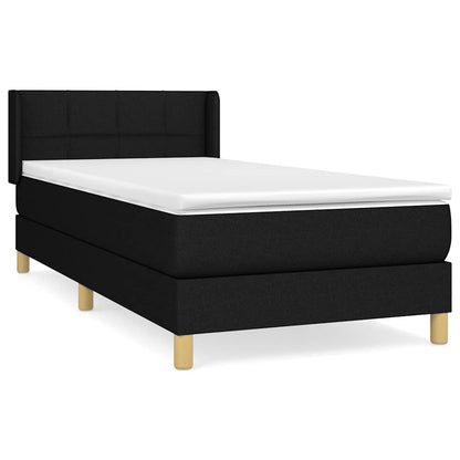 Giroletto a Molle con Materasso Nero 90x190 cm in Tessuto