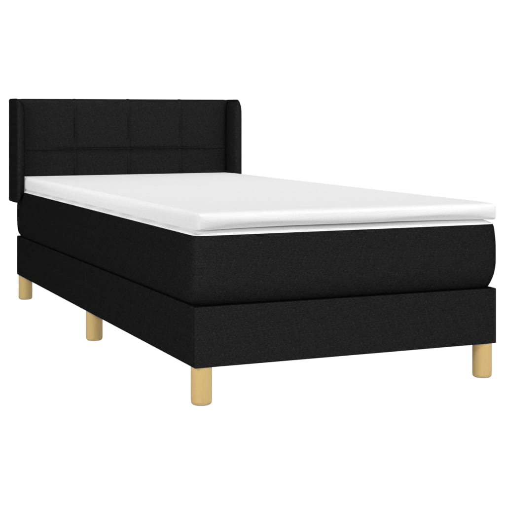 Giroletto a Molle con Materasso Nero 90x190 cm in Tessuto | homemem39