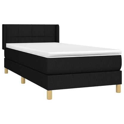 Giroletto a Molle con Materasso Nero 90x190 cm in Tessuto