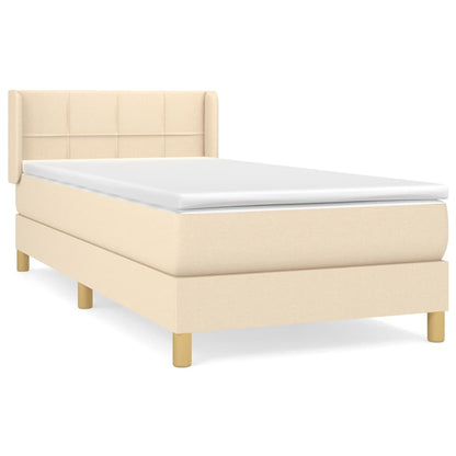 Giroletto a Molle con Materasso Crema 90x190 cm in Tessuto | homemem39