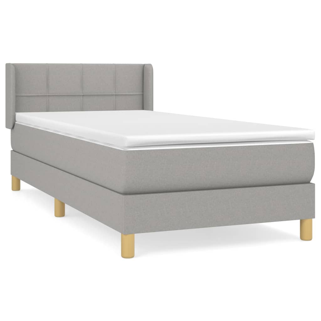 Giroletto a Molle con Materasso Grigio Chiaro 90x200 cm Tessuto | homemem39