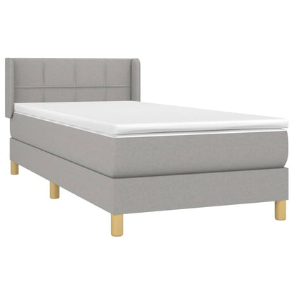 Giroletto a Molle con Materasso Grigio Chiaro 90x200 cm Tessuto | homemem39