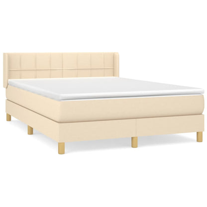 Giroletto a Molle con Materasso Crema 140x19 cm in Tessuto | homemem39