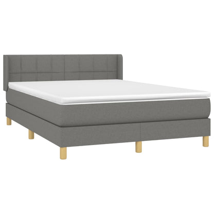 Giroletto a Molle con Materasso Grigio Scuro 140x200cm Tessuto | homemem39