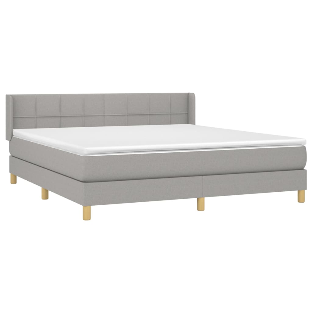 Giroletto a Molle con Materasso Grigio Chiaro160x200 cm Tessuto | homemem39