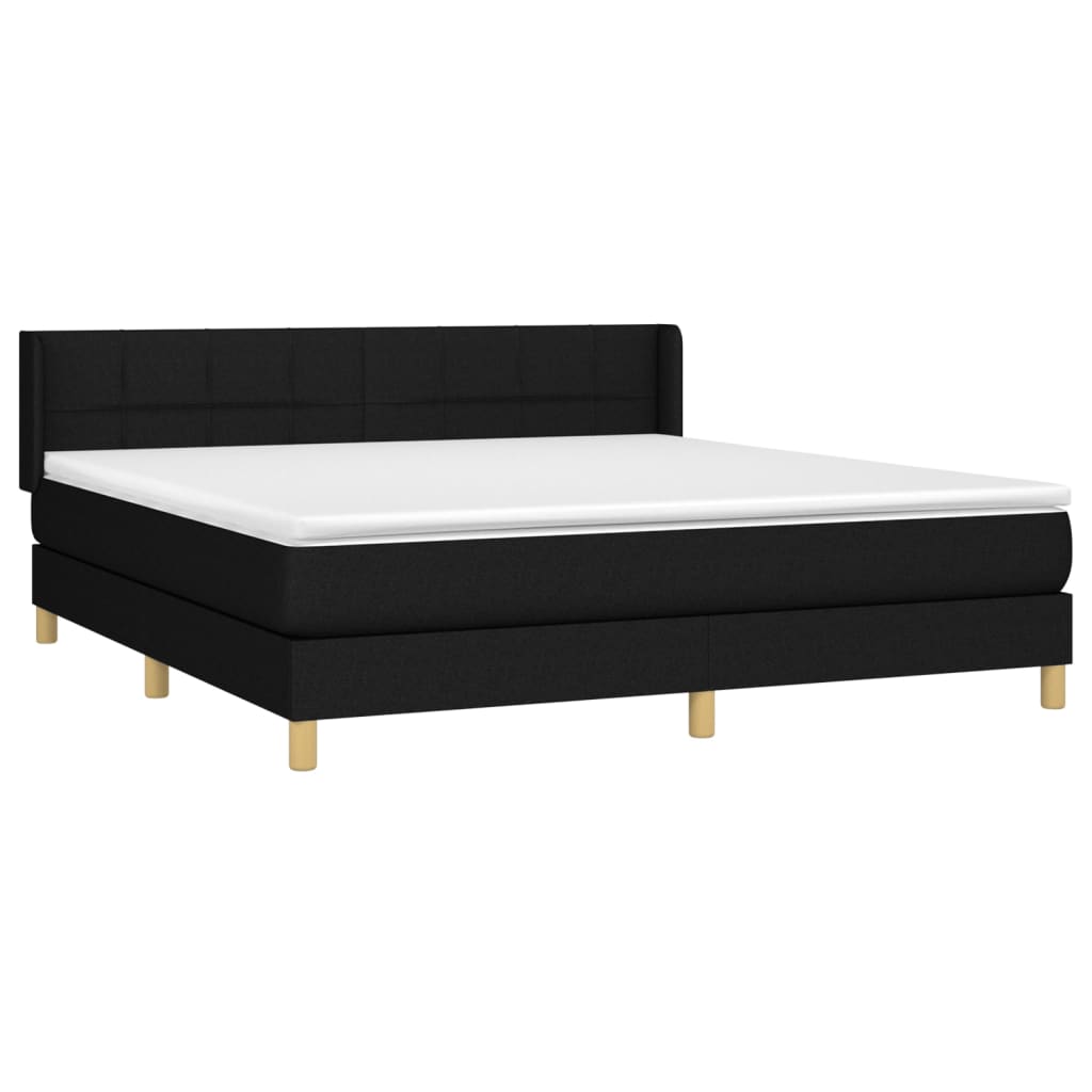 Giroletto a Molle con Materasso Nero 160x200 cm in Tessuto | homemem39