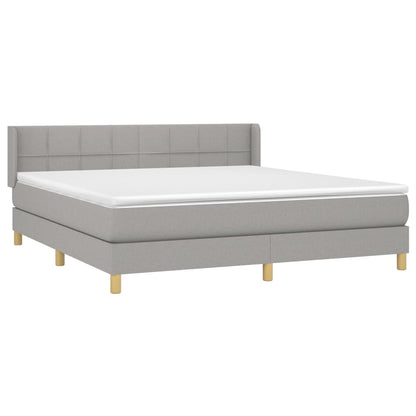 Giroletto a Molle con Materasso Grigio Chiaro180x200 cm Tessuto | homemem39