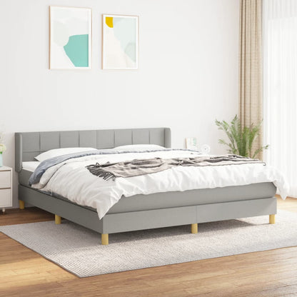 Giroletto a Molle con Materasso Grigio Chiaro180x200 cm Tessuto | homemem39