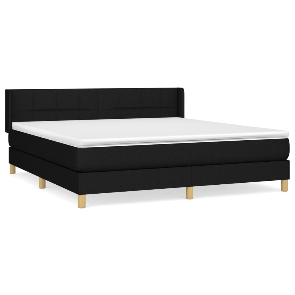Giroletto a Molle con Materasso Nero 180x200 cm in Tessuto | homemem39