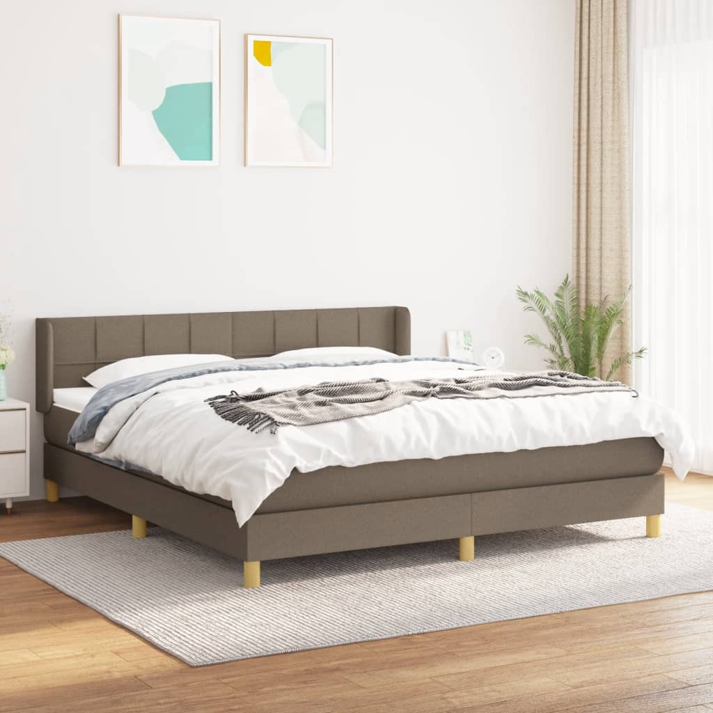 Giroletto a Molle con Materasso Tortora 180x200 cm in Tessuto | homemem39