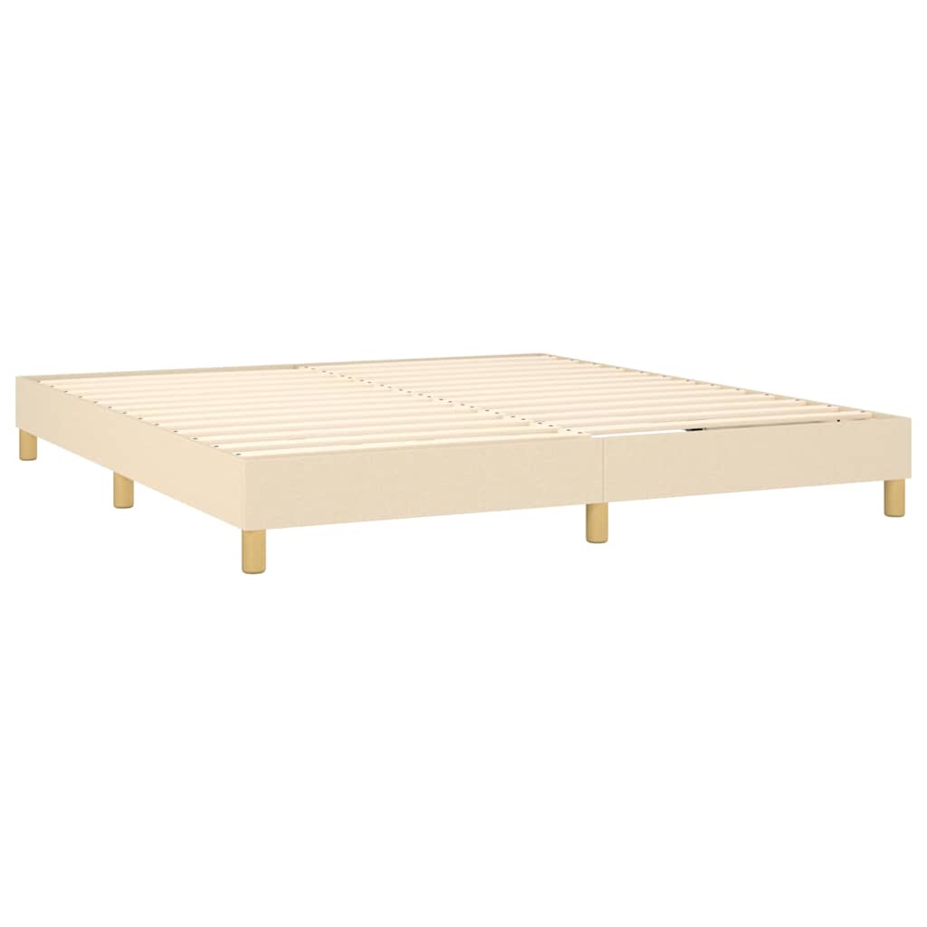 Giroletto a Molle con Materasso Crema 180x200 cm in Tessuto
