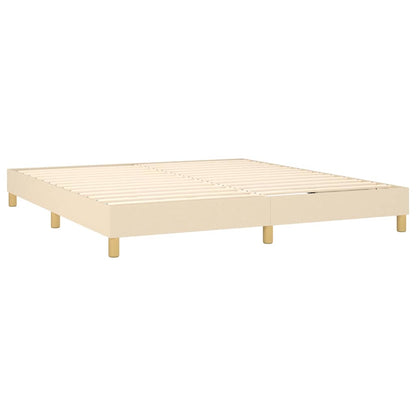 Giroletto a Molle con Materasso Crema 180x200 cm in Tessuto