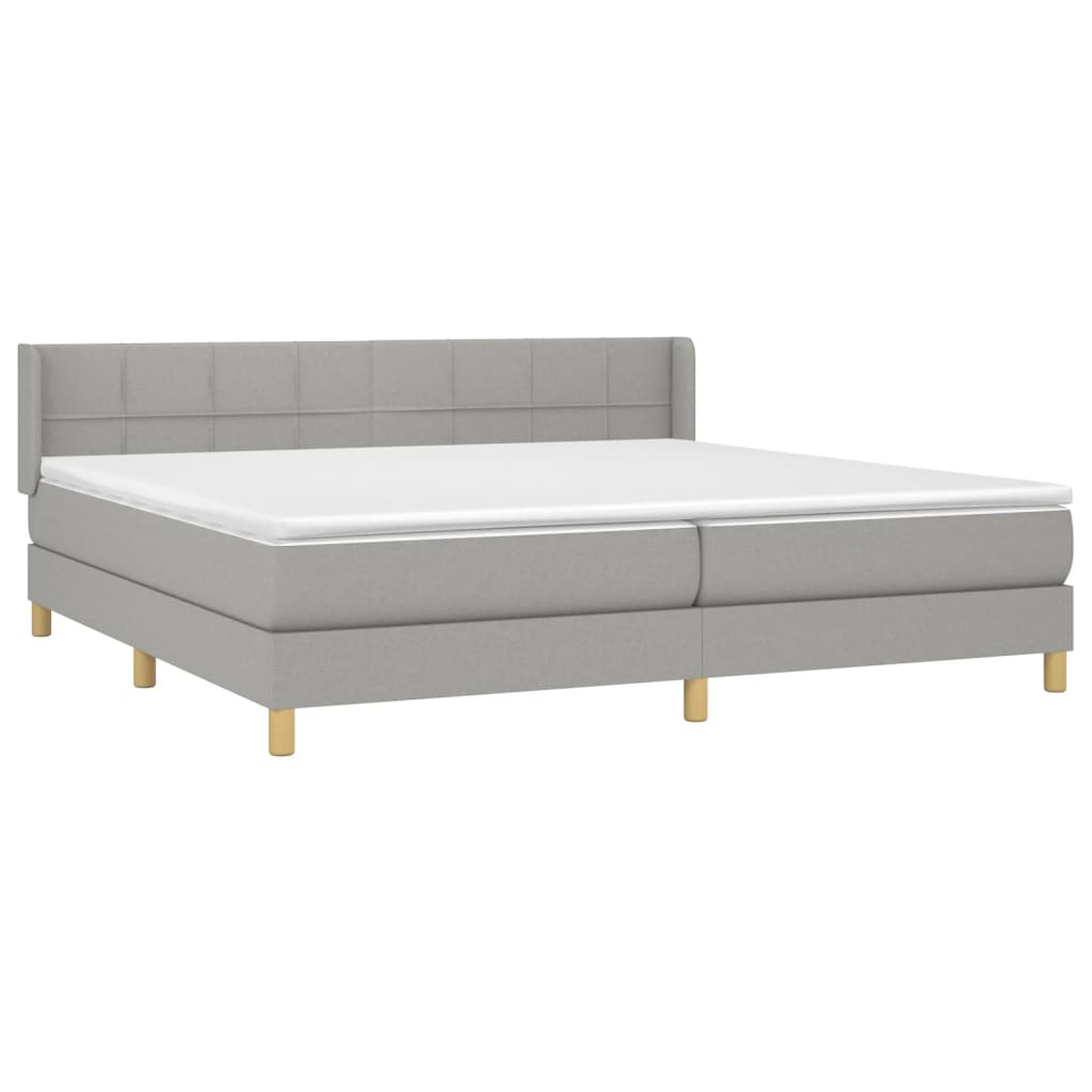 Giroletto a Molle con Materasso Grigio Chiaro 200x200cm Tessuto | homemem39