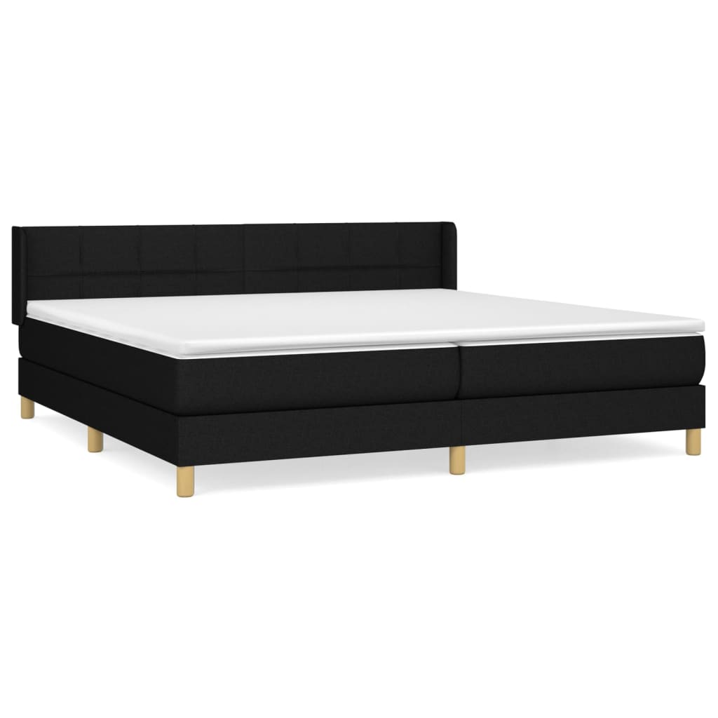 Giroletto a Molle con Materasso Nero 200x200 cm in Tessuto | homemem39