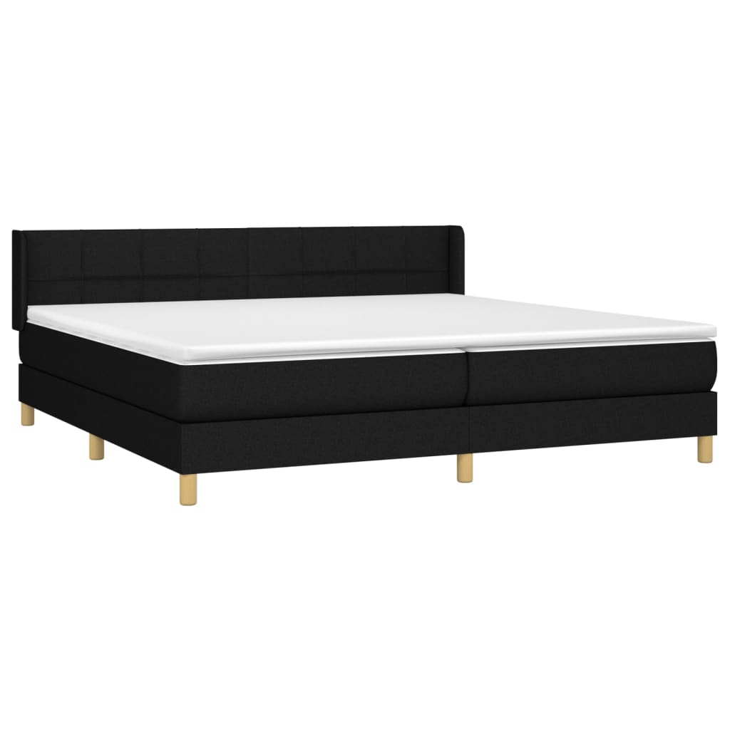 Giroletto a Molle con Materasso Nero 200x200 cm in Tessuto | homemem39