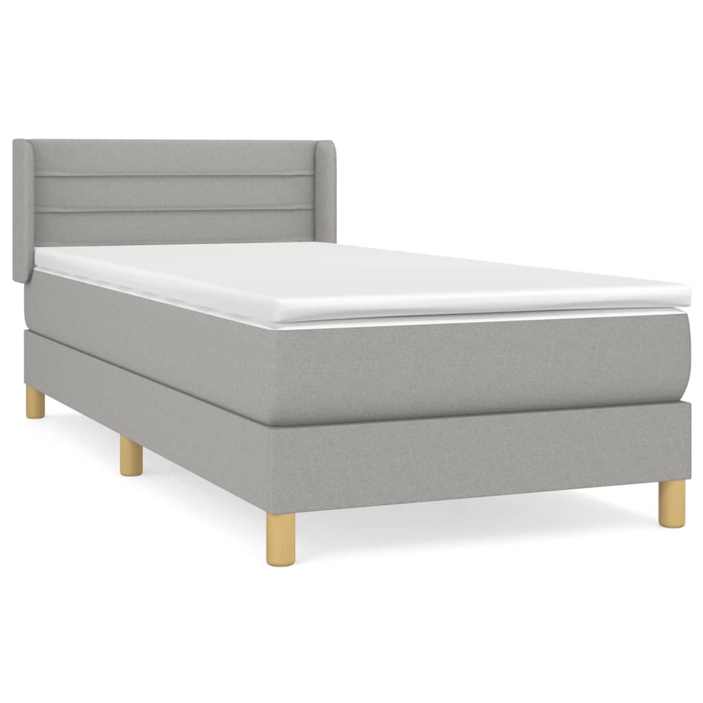 Giroletto a Molle con Materasso Grigio Chiaro 80x200 cm Tessuto | homemem39