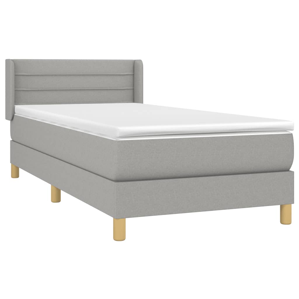 Giroletto a Molle con Materasso Grigio Chiaro 80x200 cm Tessuto | homemem39