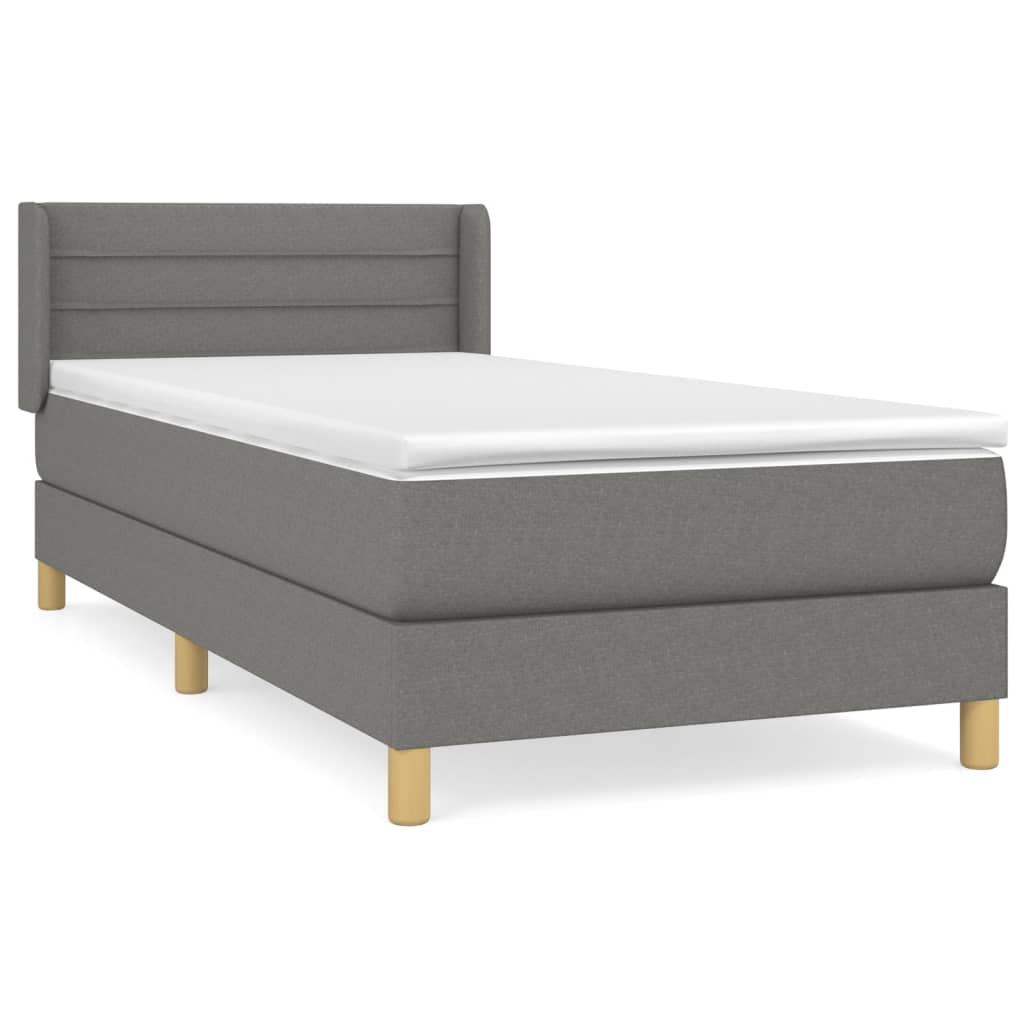 Giroletto a Molle con Materasso Grigio Scuro 80x200 cm Tessuto | homemem39