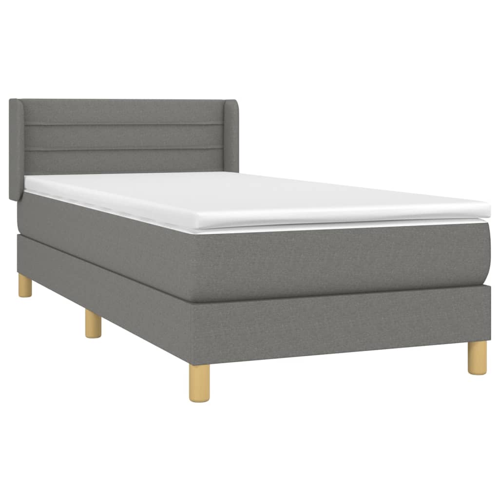 Giroletto a Molle con Materasso Grigio Scuro 80x200 cm Tessuto | homemem39