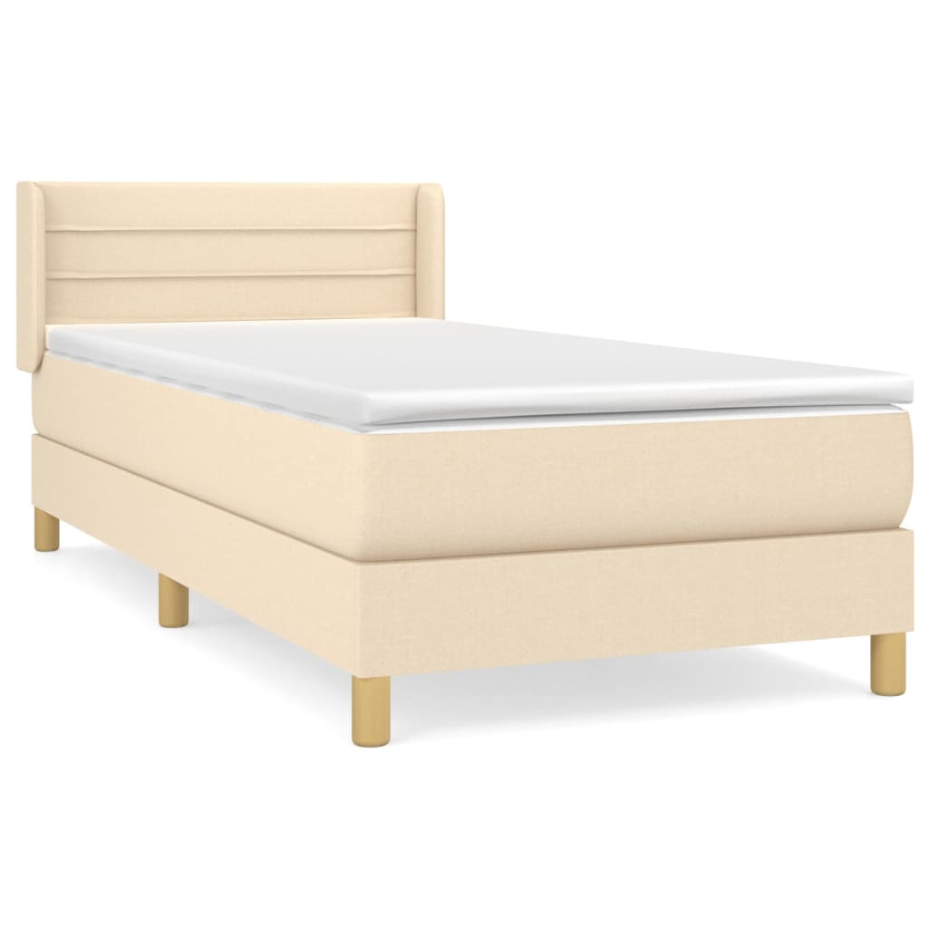 Giroletto a Molle con Materasso Crema 80x200 cm inTessuto | homemem39