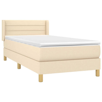 Giroletto a Molle con Materasso Crema 90x190 cm in Tessuto
