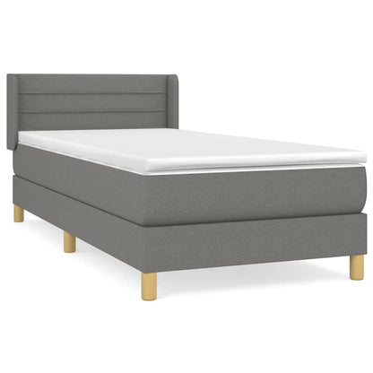 Giroletto a Molle con Materasso Grigio Scuro 90x200 cm Tessuto | homemem39
