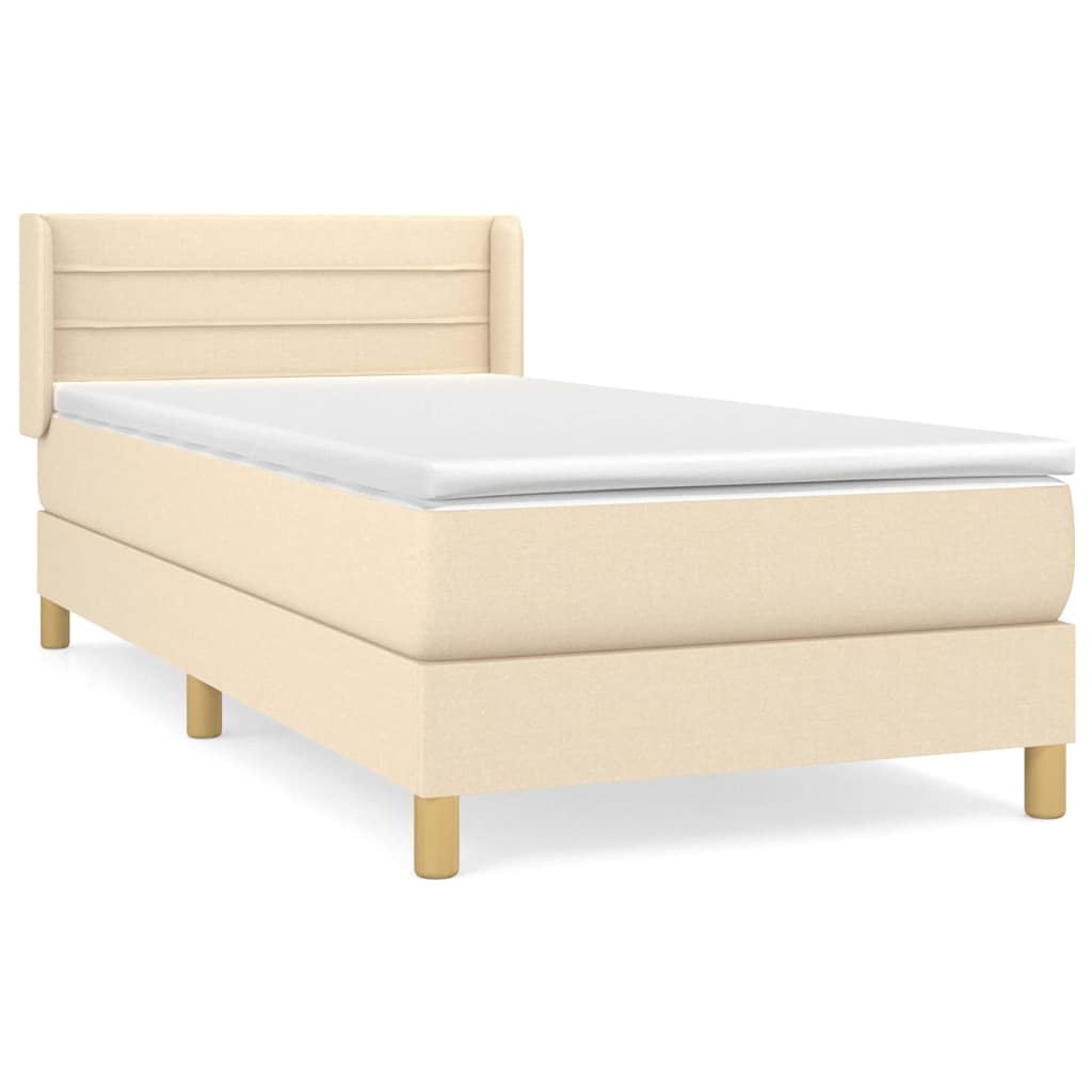Giroletto a Molle con Materasso Crema 100x200 cm in Tessuto