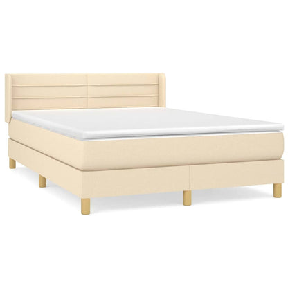 Giroletto a Molle con Materasso Crema 140x19 cm in Tessuto