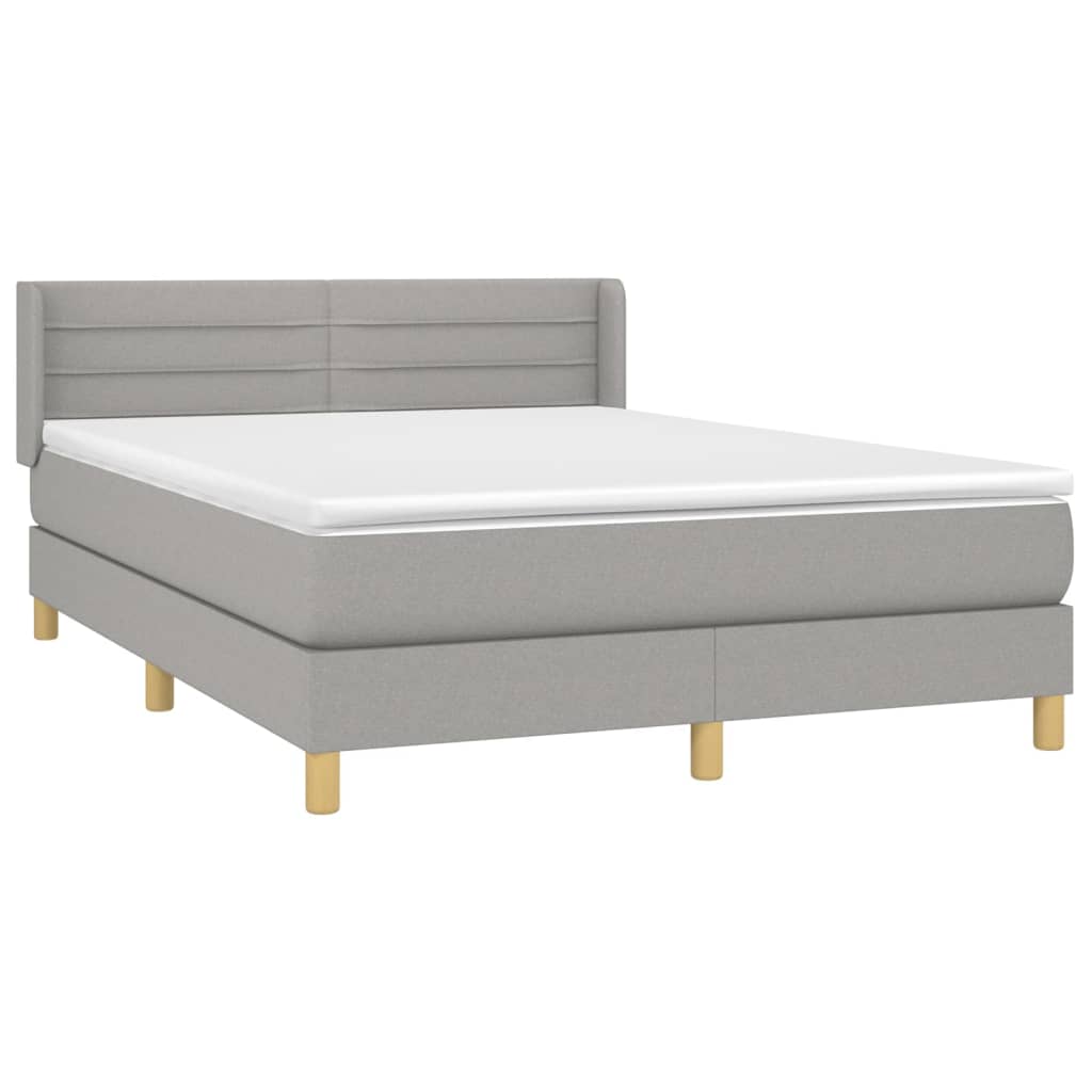 Giroletto a Molle con Materasso Grigio Chiaro 140x200cm Tessuto | homemem39