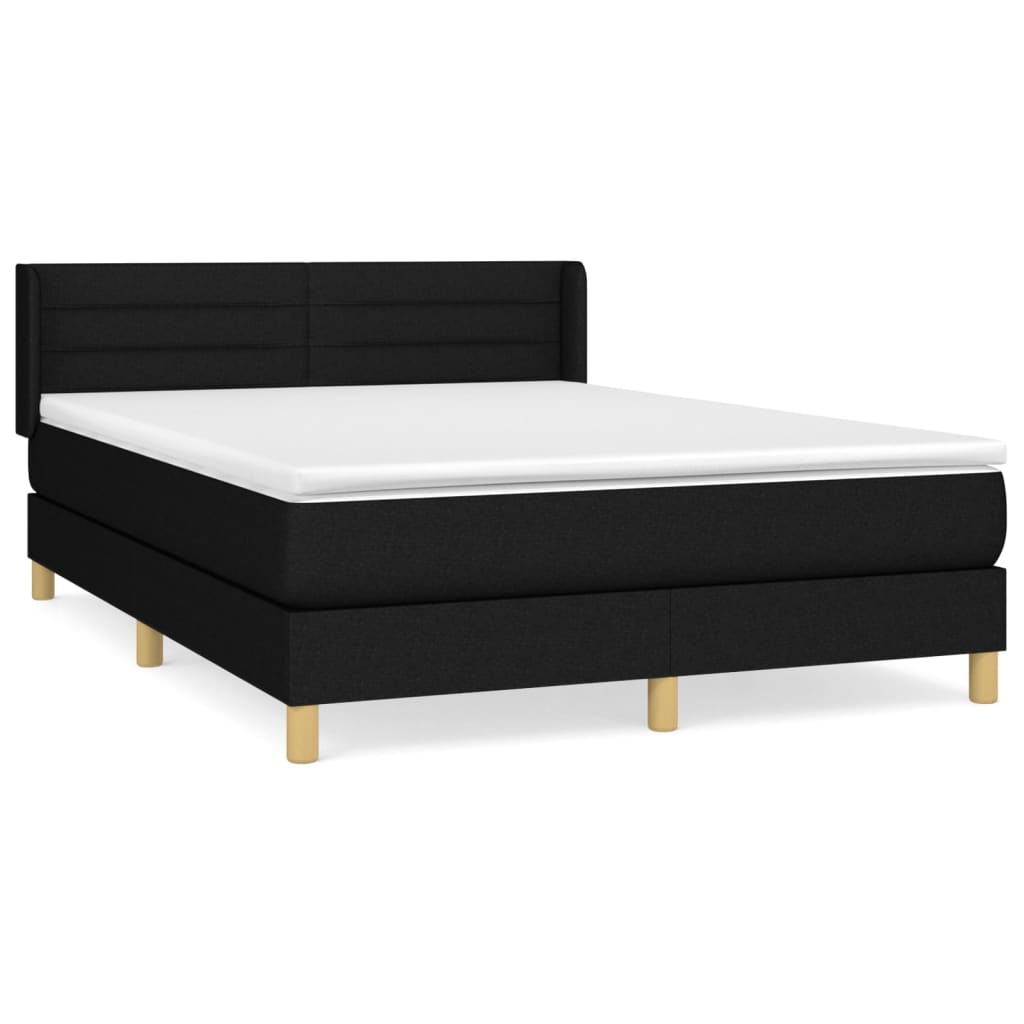 Giroletto a Molle con Materasso Nero 140x200 cm in Tessuto | homemem39