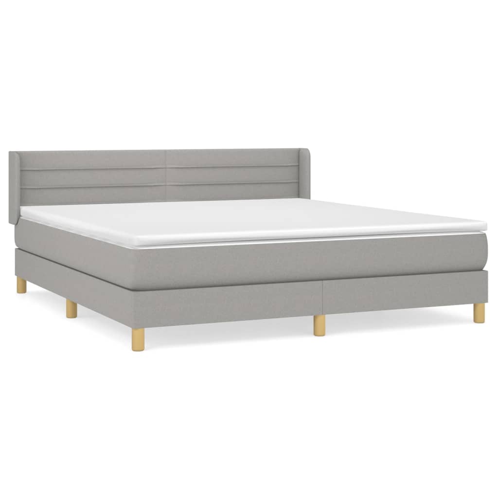 Giroletto a Molle con Materasso Grigio Chiaro160x200 cm Tessuto | homemem39