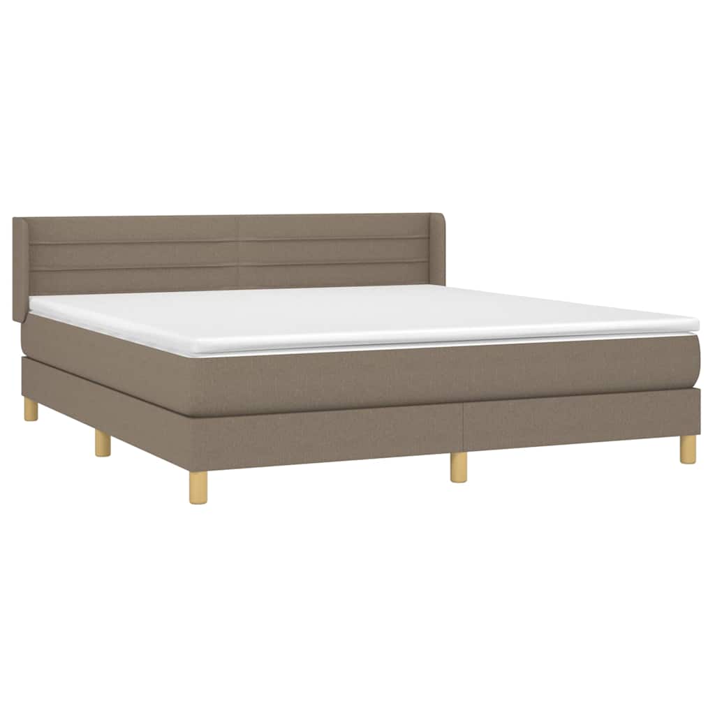 Giroletto a Molle con Materasso Tortora 180x200 cm in Tessuto