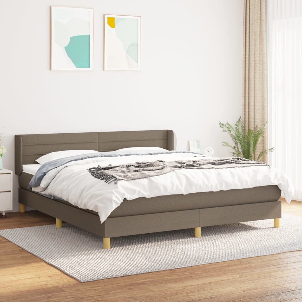 Giroletto a Molle con Materasso Tortora 180x200 cm in Tessuto | homemem39