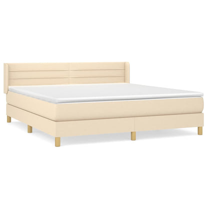 Giroletto a Molle con Materasso Crema 180x200 cm in Tessuto | homemem39