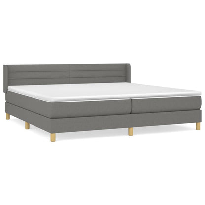 Giroletto a Molle con Materasso Grigio Scuro 200x200 cm Tessuto | homemem39