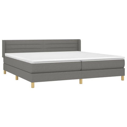 Giroletto a Molle con Materasso Grigio Scuro 200x200 cm Tessuto | homemem39