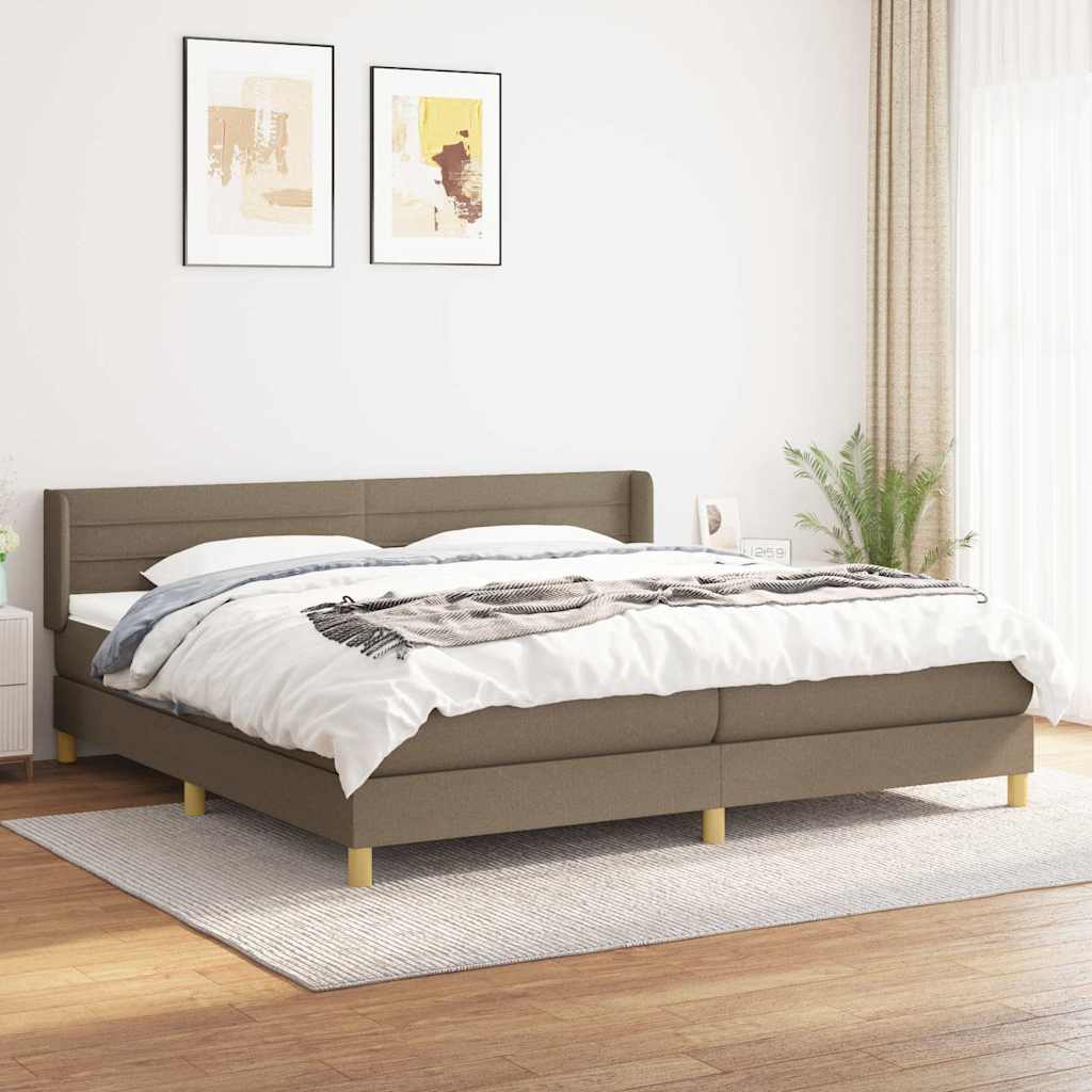 Giroletto a Molle con Materasso Tortora 200x200 cm in Tessuto