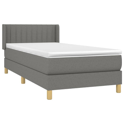 Giroletto a Molle con Materasso Grigio Scuro 90x190 cm Tessuto | homemem39