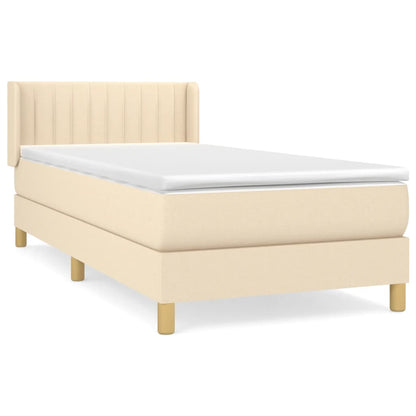 Giroletto a Molle con Materasso Crema 90x190 cm in Tessuto | homemem39