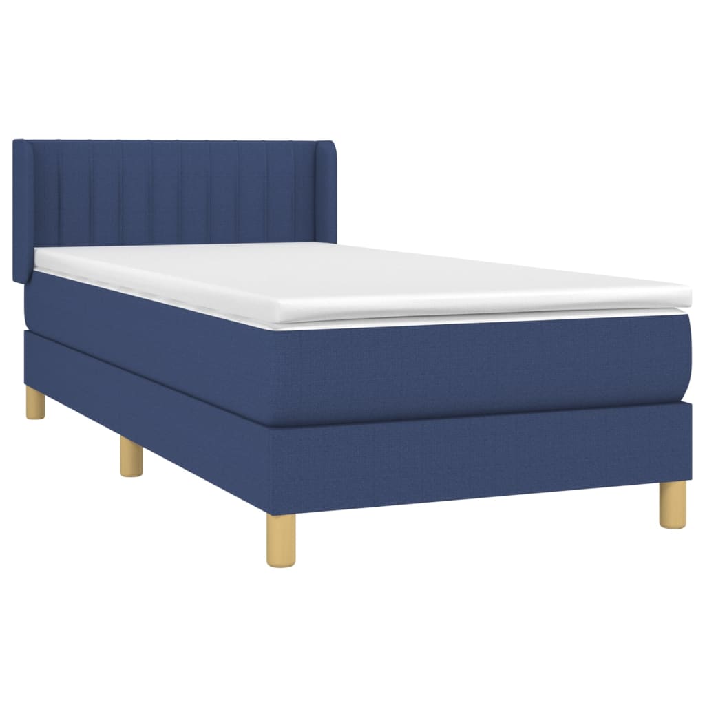 Giroletto a Molle con Materasso Blu 100x200 cm in Tessuto | homemem39