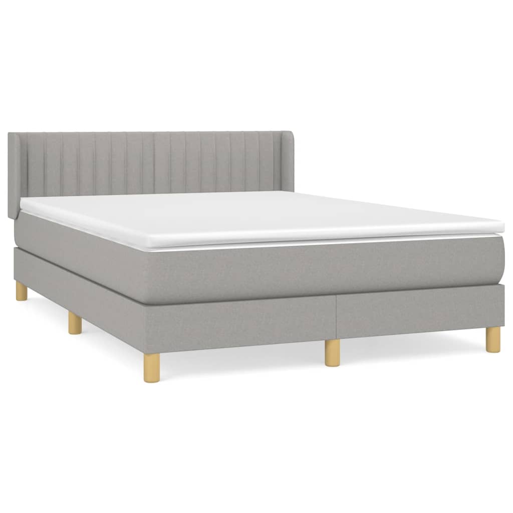 Giroletto a Molle con Materasso Grigio Chiaro 140x190cm Tessuto | homemem39