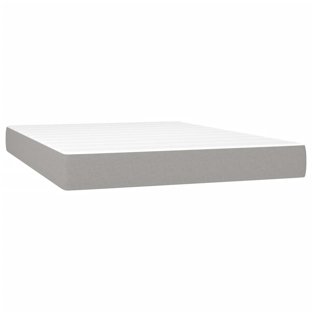 Giroletto a Molle con Materasso Grigio Chiaro 140x190cm Tessuto | homemem39