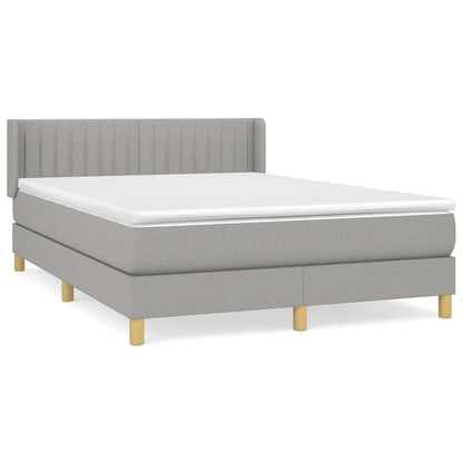 Giroletto a Molle con Materasso Grigio Chiaro 140x200cm Tessuto | homemem39