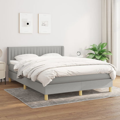 Giroletto a Molle con Materasso Grigio Chiaro 140x200cm Tessuto | homemem39
