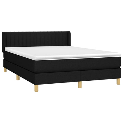 Giroletto a Molle con Materasso Nero 140x200 cm in Tessuto | homemem39