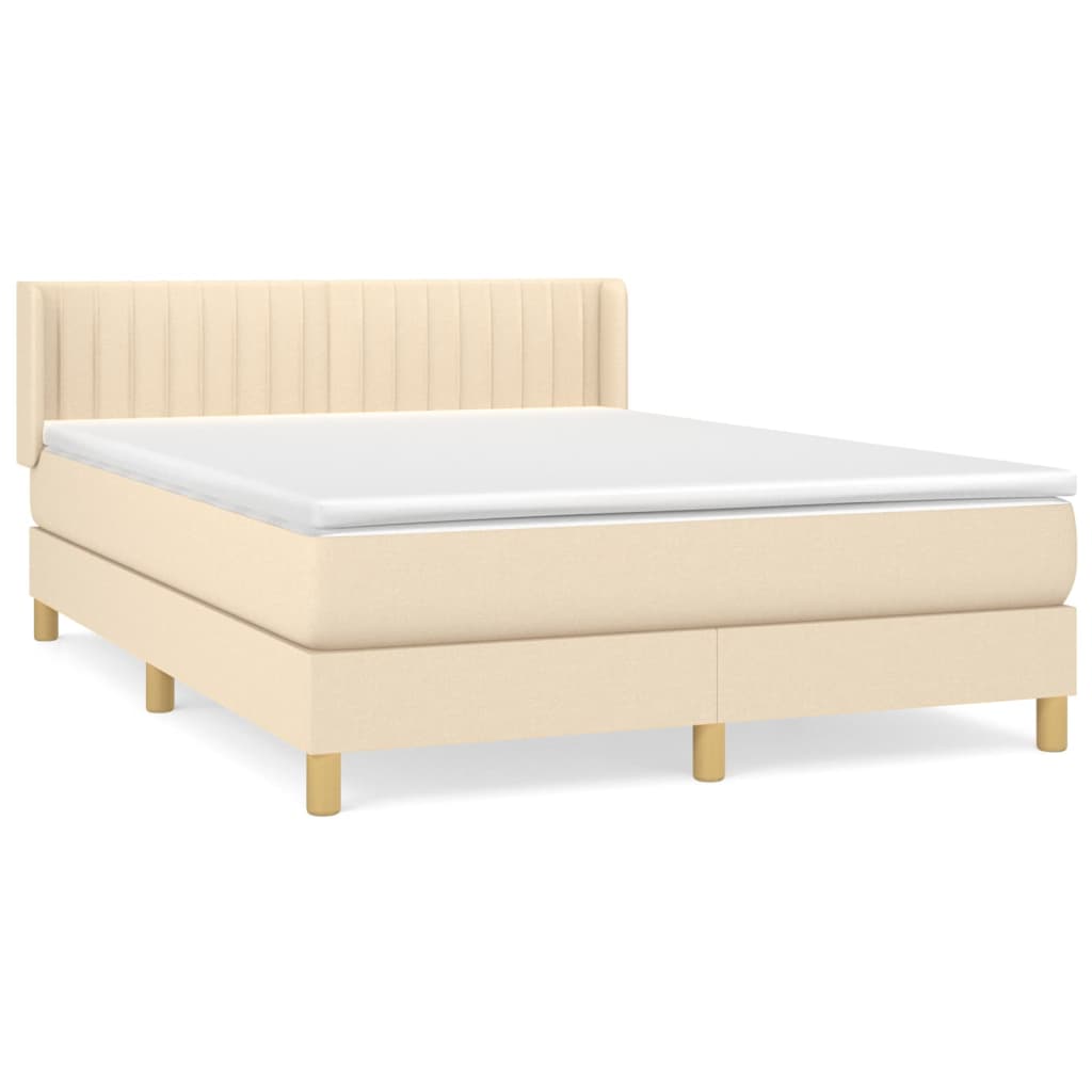 Giroletto a Molle con Materasso Crema 140x200 cm in Tessuto | homemem39