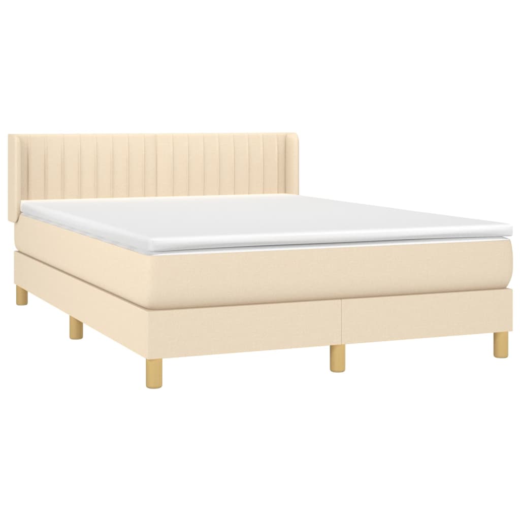 Giroletto a Molle con Materasso Crema 140x200 cm in Tessuto | homemem39