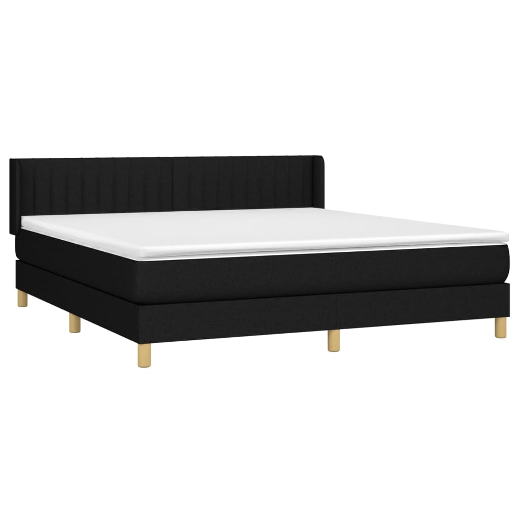 Giroletto a Molle con Materasso Nero 160x200 cm in Tessuto | homemem39
