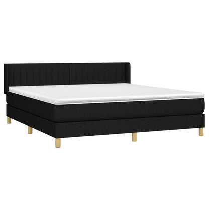 Giroletto a Molle con Materasso Nero 160x200 cm in Tessuto | homemem39
